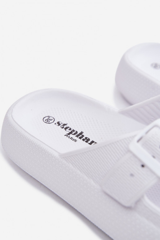 Zapatillas de mujer con espuma y tiras blancas Sharmen