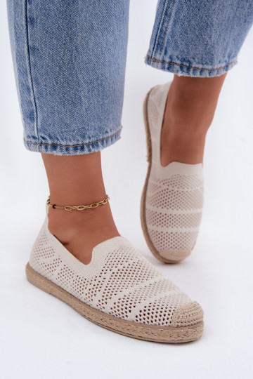 Espadrilles color marfil caladas Candessa