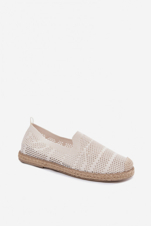 Espadrilles color marfil caladas Candessa