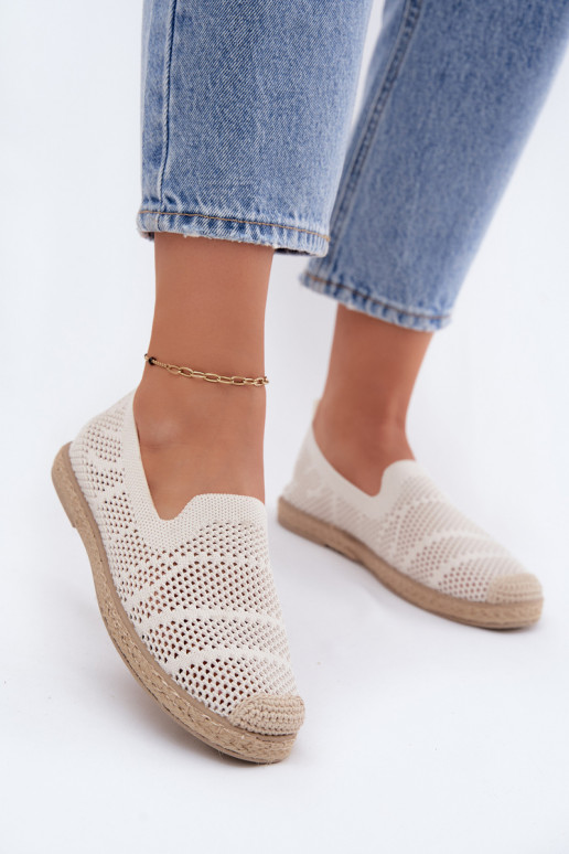 Espadrilles color marfil caladas Candessa