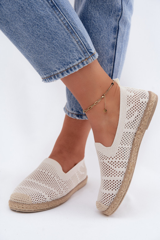 Espadrilles color marfil caladas Candessa