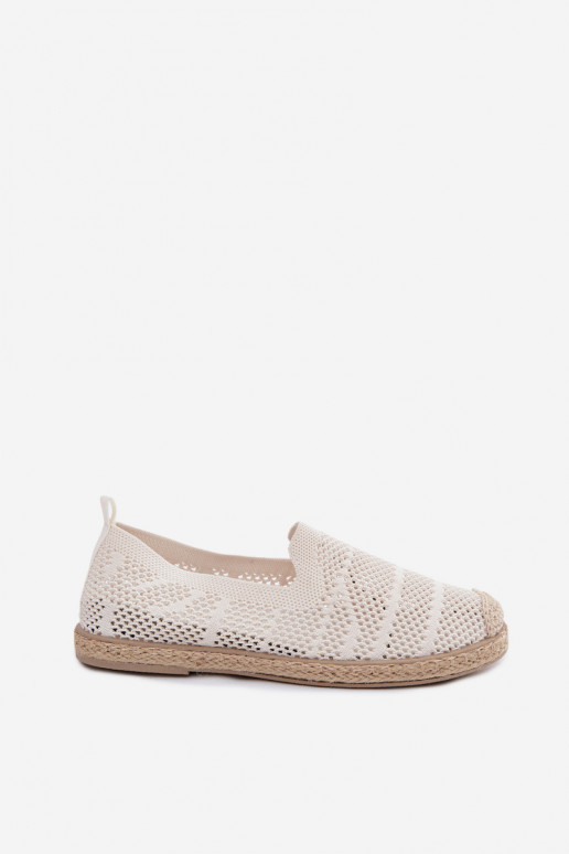 Espadrilles color marfil caladas Candessa