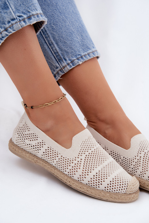 Espadrilles color marfil caladas Candessa