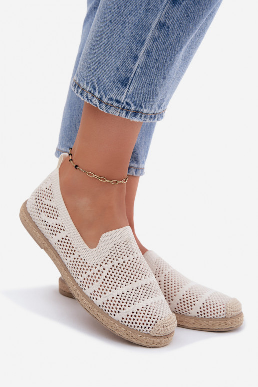 Espadrilles color marfil caladas Candessa