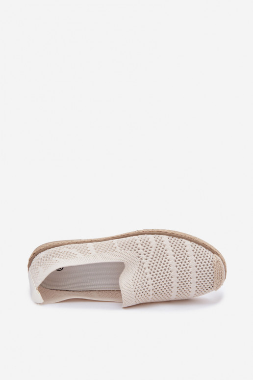 Espadrilles color marfil caladas Candessa