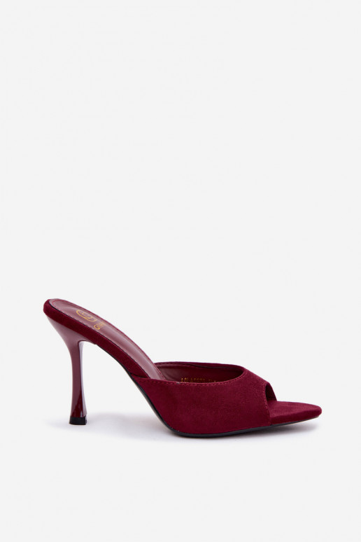 Chanclas con tacones finos de ante sintético en burdeos Cherryssa