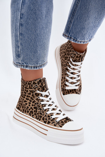 Zapatos informales con tobillo y estampado de leopardo Inildrose