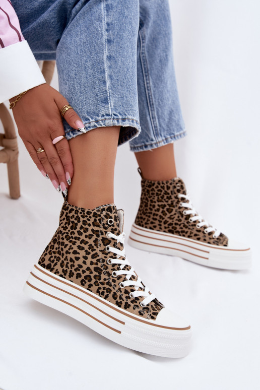 Zapatos informales con tobillo y estampado de leopardo Inildrose