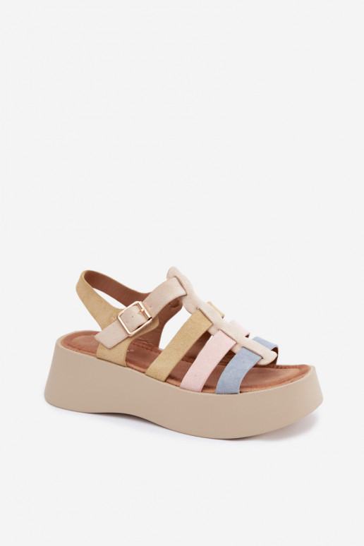 Sandalias con plataforma y tiras de ante sintético en varios colores Glimelle