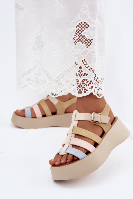 Sandalias con plataforma y tiras de ante sintético en varios colores Glimelle