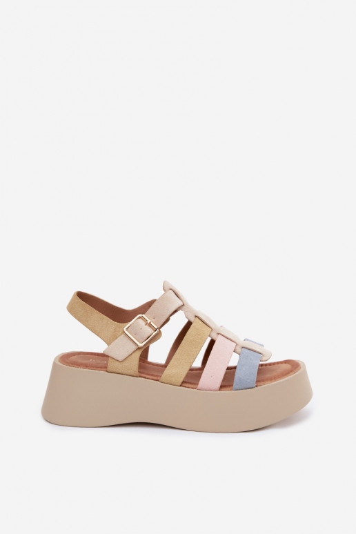 Sandalias con plataforma y tiras de ante sintético en varios colores Glimelle
