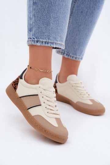 Zapatillas de deporte de cuero sintético en color arena Corelle