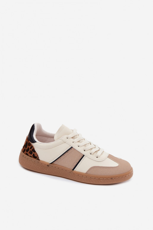 Zapatillas de deporte de cuero sintético en color arena Corelle