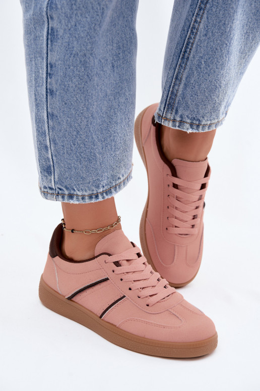 Zapatillas de deporte de cuero sintético en color rosa Corelle