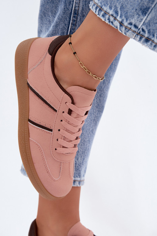 Zapatillas de deporte de cuero sintético en color rosa Corelle