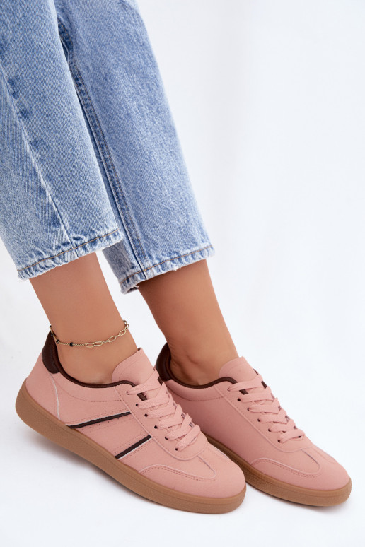 Zapatillas de deporte de cuero sintético en color rosa Corelle