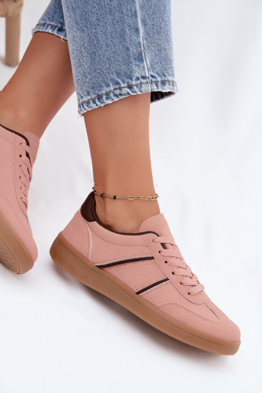 Zapatillas de deporte de cuero sintético en color rosa Corelle