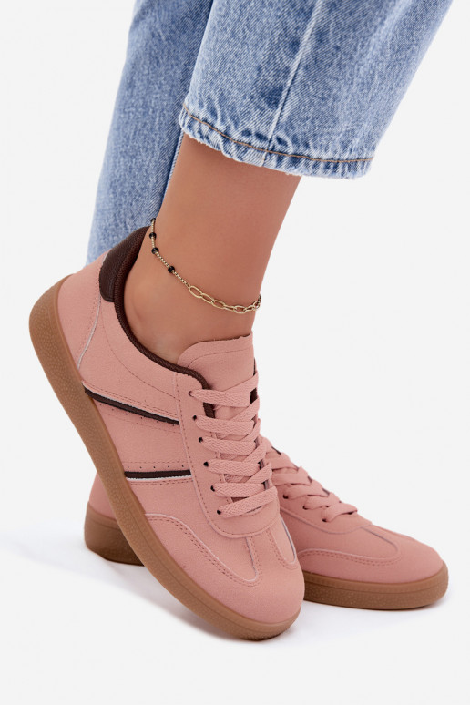 Zapatillas de deporte de cuero sintético en color rosa Corelle