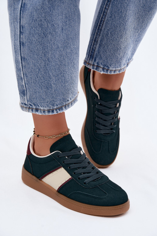 Zapatillas deportivas para mujer en cuero sintético verde botella Corelle