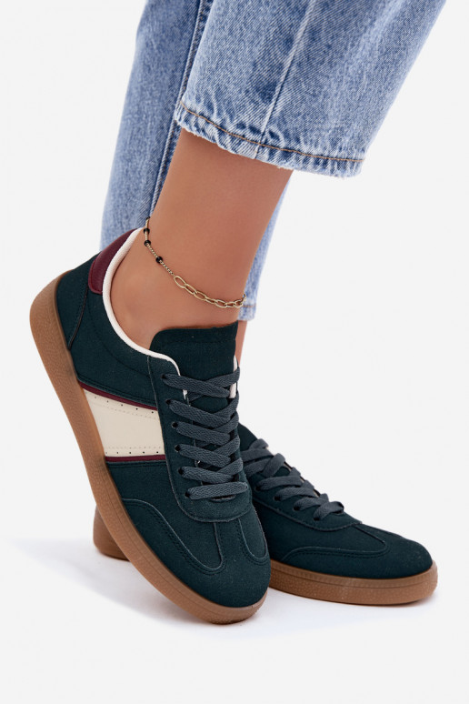 Zapatillas deportivas para mujer en cuero sintético verde botella Corelle