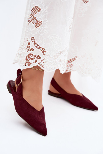 Bailarinas para mujer con hebillas en color burdeos Tanelia 2