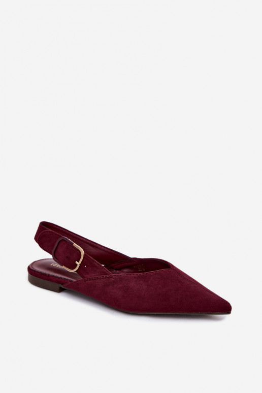 Bailarinas para mujer con hebillas en color burdeos Tanelia