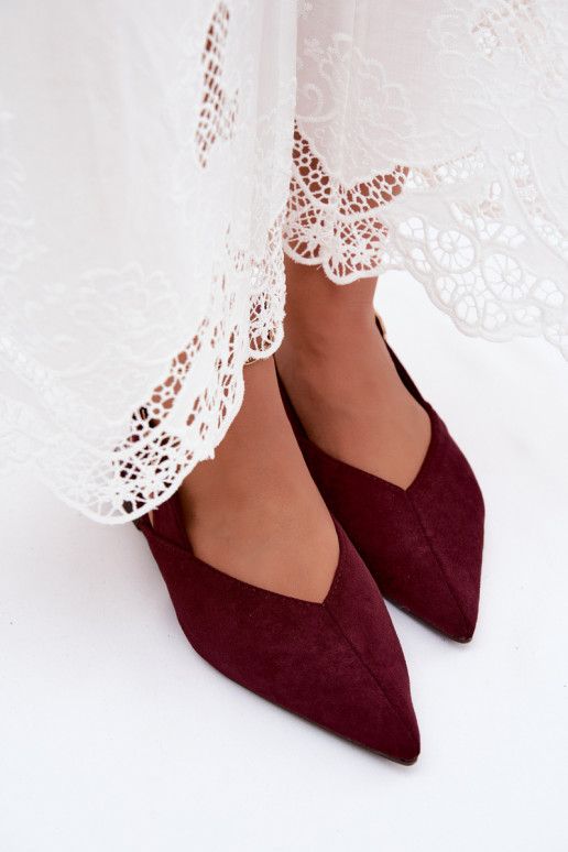 Bailarinas para mujer con hebillas en color burdeos Tanelia