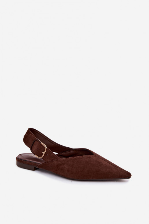 Bailarinas para mujer con hebillas en color marrón oscuro Tanelia