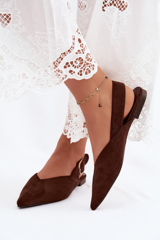 Bailarinas para mujer con hebillas en color marrón oscuro Tanelia