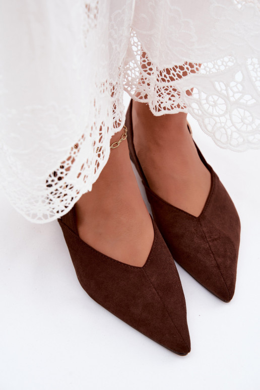 Bailarinas para mujer con hebillas en color marrón oscuro Tanelia