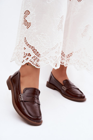 Mocasines para mujer en color chocolate de cuero sintético Roslyn