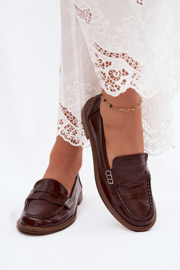 Mocasines para mujer en color chocolate de cuero sintético Roslyn 2