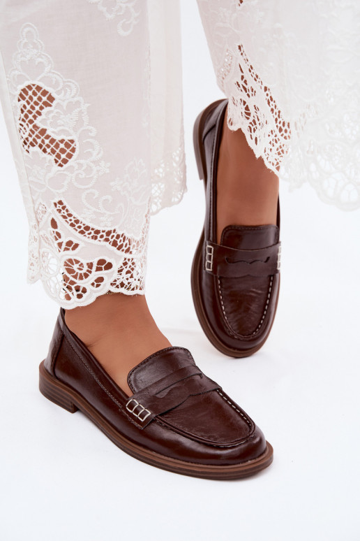 Mocasines para mujer en color chocolate de cuero sintético Roslyn
