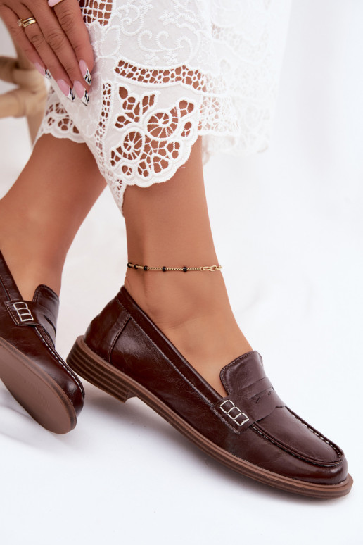 Mocasines para mujer en color chocolate de cuero sintético Roslyn