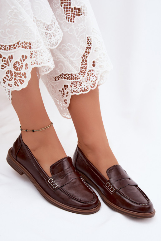 Mocasines para mujer en color chocolate de cuero sintético Roslyn