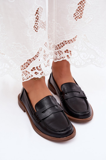Mocasines para mujer en color negro de cuero sintético Roslyn