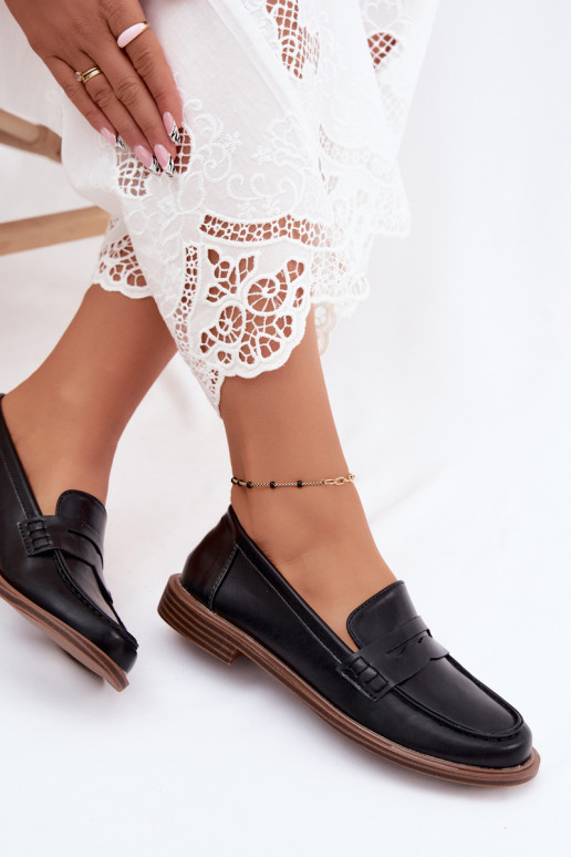 Mocasines para mujer en color negro de cuero sintético Roslyn
