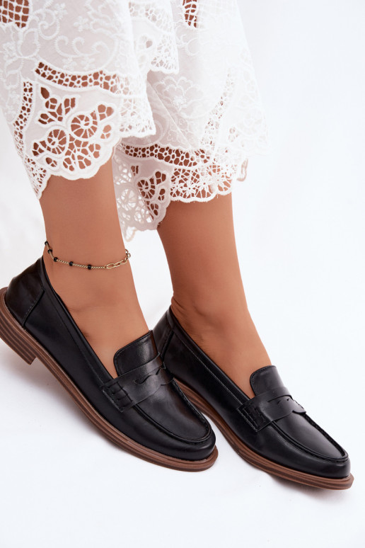 Mocasines para mujer en color negro de cuero sintético Roslyn