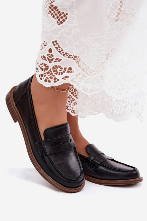 Mocasines para mujer en color negro de cuero sintético Roslyn