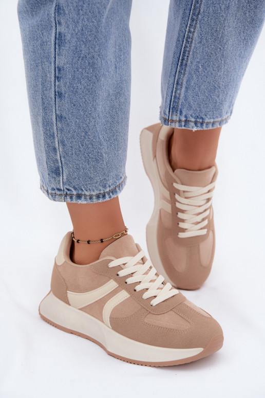 Zapatillas deportivas para mujer con plataforma en color arena Laurelia