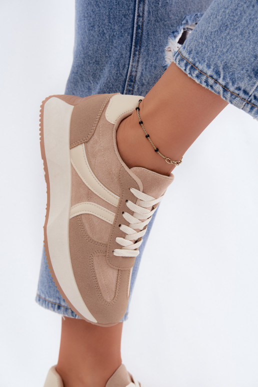 Zapatillas deportivas para mujer con plataforma en color arena Laurelia