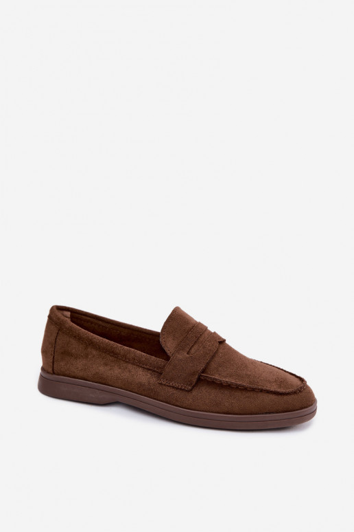 Mocasines de mujer de ante sintético CzekoladoĮe Renelia