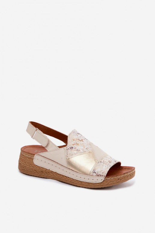 Sandalias de plataforma beige Su Braid Tai turiciejka L7067-04