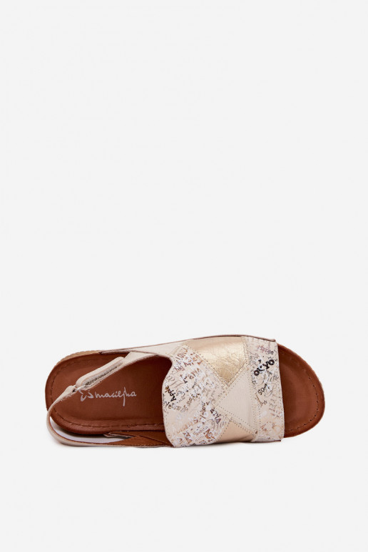 Sandalias de plataforma beige Su Braid Tai turiciejka L7067-04