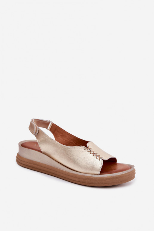 Sandalias de plataforma doradas Tai turiciejka L7631-25