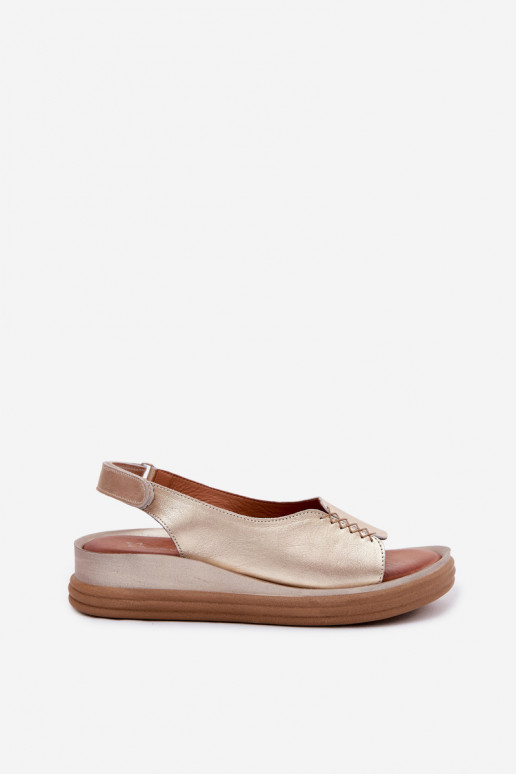 Sandalias de plataforma doradas Tai turiciejka L7631-25