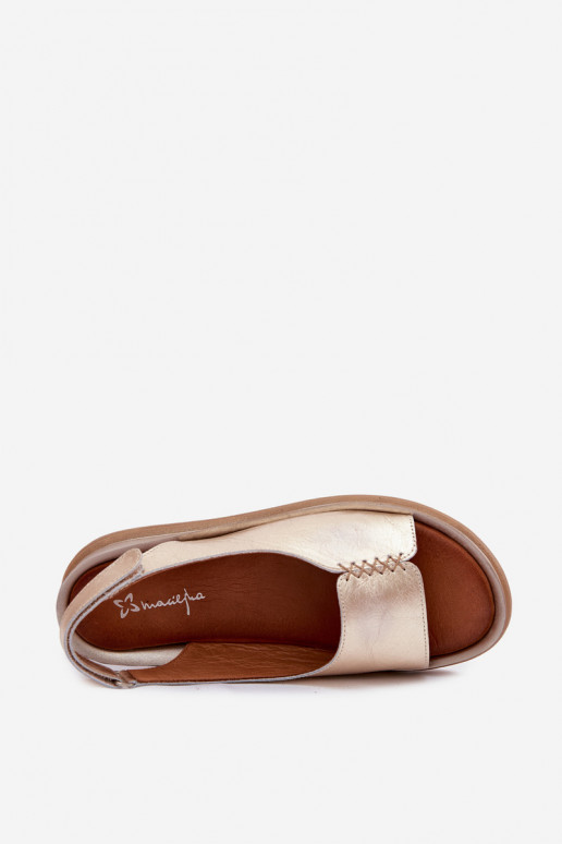 Sandalias de plataforma doradas Tai turiciejka L7631-25