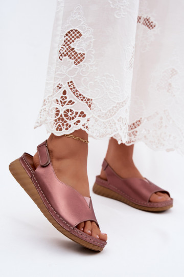 Sandalias de plataforma rosa dorado Tai turiciejka L7633-25