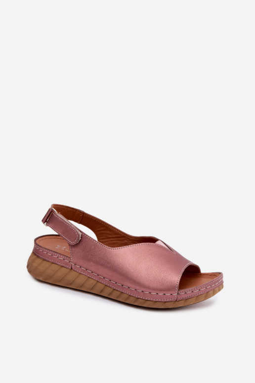 Sandalias de plataforma rosa dorado Tai turiciejka L7633-25