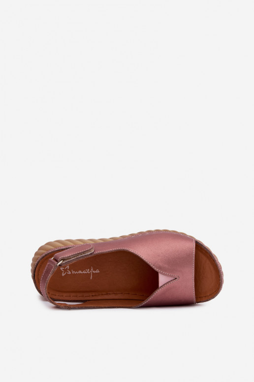 Sandalias de plataforma rosa dorado Tai turiciejka L7633-25